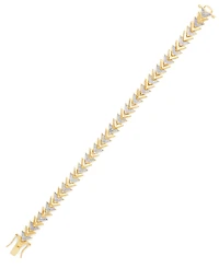 Diamond Accent Chevron Gold Plate Bracelet