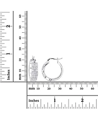 Macy's Cubic Zirconia 14K Rose Gold Round and Baguette Hoop Earrings (Also in 14k Gold Over Silver or 14k Rose Gold Over Silver)