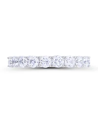 Cubic Zirconia and Blue Spinel Round Baguette Eternity Ring