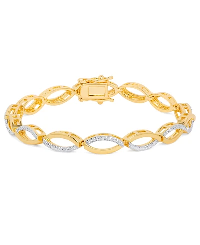 Diamond Accent Infinity Bracelet in Gold-Plate
