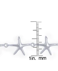 Starfish Link Bracelet in Silver Plate or 18k Gold Plated