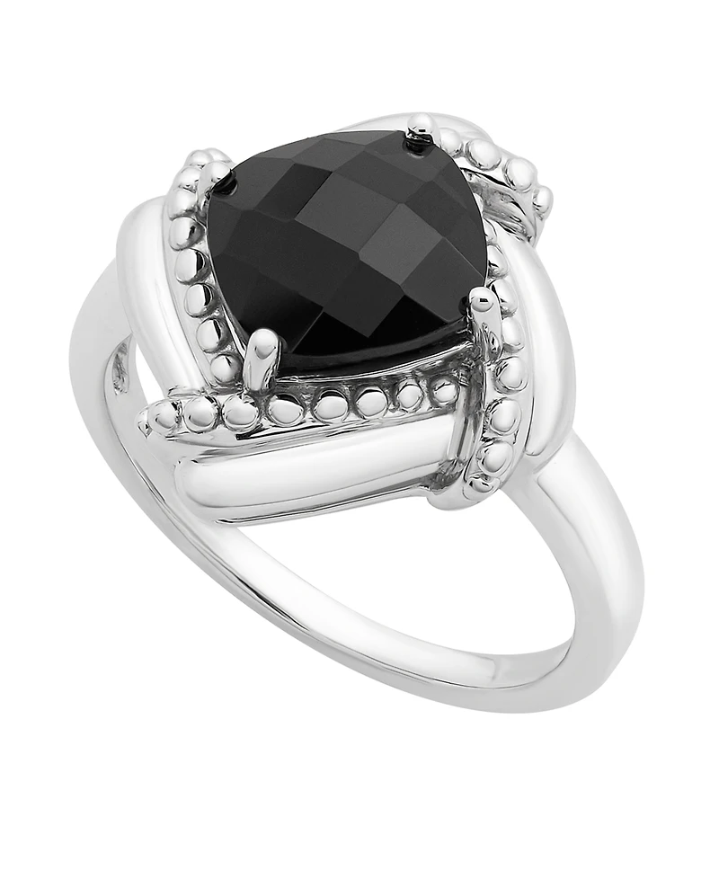 Onyx Box Set (Pendant, Earrings & Ring) in Sterling Silver