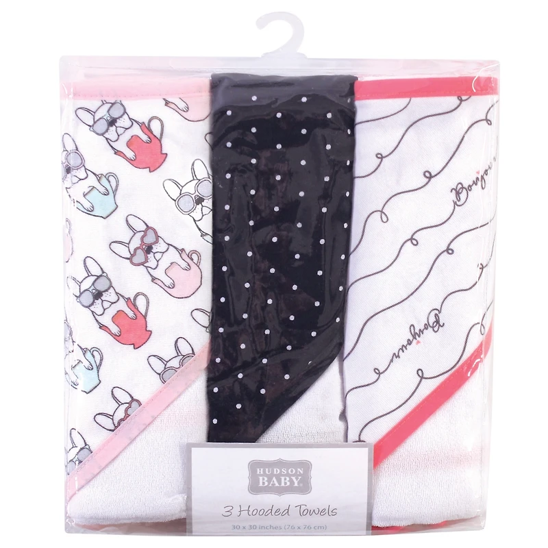 Hudson Baby Girls Cotton Rich Hooded Towels