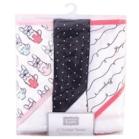 Hudson Baby Girls Cotton Rich Hooded Towels