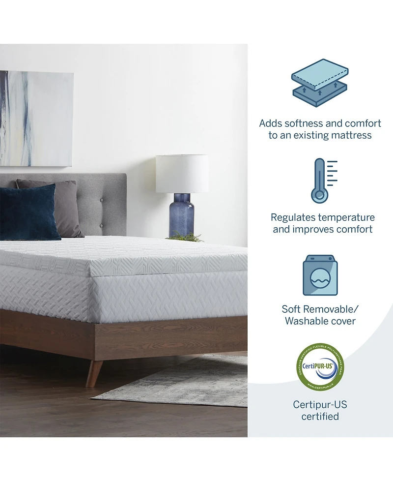 Lucid Dream Collection by Lucid 3" Gel Memory Foam Mattress Topper, Twin