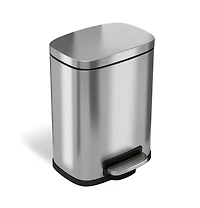iTouchless 1.32 Gallon / 5 Liter Stainless Steel Soft Step Trash Can with Odor Filter