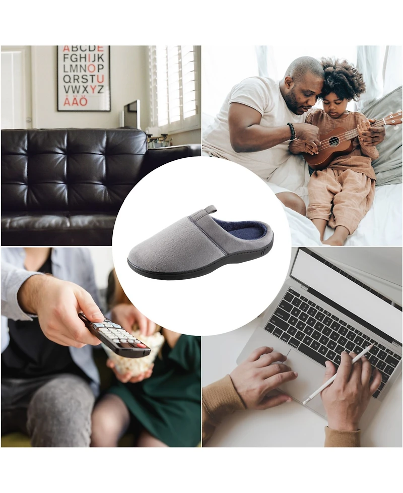 Isotoner Signature Men's Microterry Jared Hoodback Slippers with Memory Foam