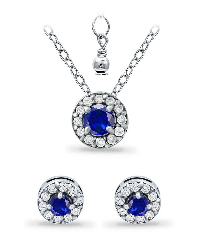 Giani Bernini Created Ruby and Cubic Zirconia Halo Pendant Earring Set, 3 Piece