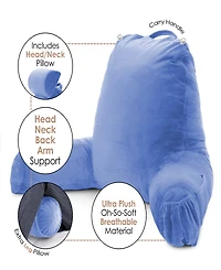 Nestl Soft Velour Cover Reading Backrest Pillow Set, Extra Large