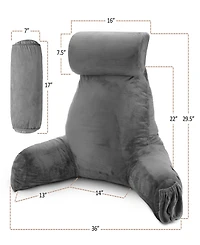 Nestl Soft Velour Cover Reading Backrest Pillow Set, Extra Large