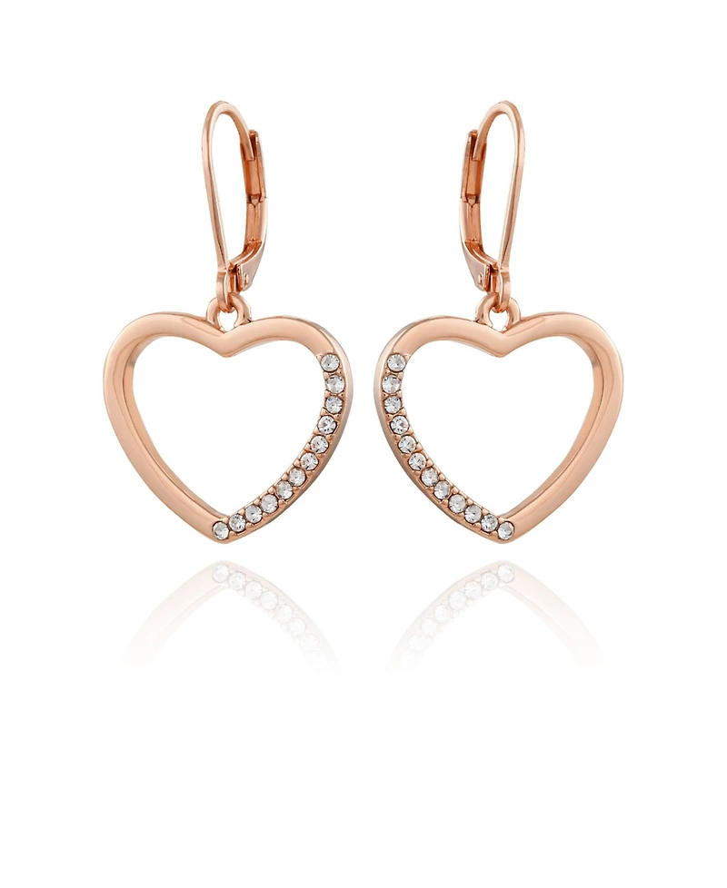 T Tahari Women's Pave Heart Drop Earring