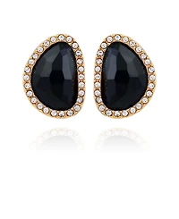 T Tahari Women's Jet Button Stud Earring