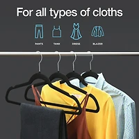 50-pack Velvet Hanger Ultra-Thin - 360 Degree Swivel Hook Black Hangers with Clips - Non-slip Hangers for Skirts and Pants Hangers