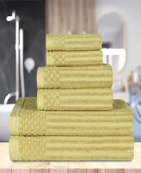 Superior Soho Checkered Border Cotton 6 Piece Towel Set