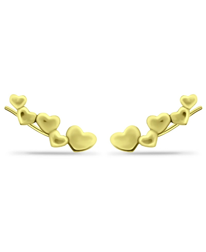 Giani Bernini Heart Ear Crawler Earrings in 18k Gold Over Sterling Silver or Sterling Silver