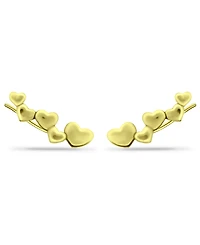 Giani Bernini Heart Ear Crawler Earrings in 18k Gold Over Sterling Silver or Sterling Silver