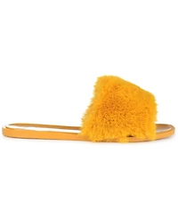 Journee Collection Women's Dusk Faux Fur Band Slide Sandals