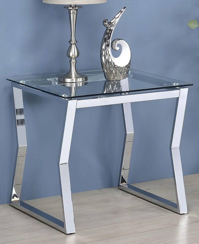 Furniture of America Meiland Glass Top End Table