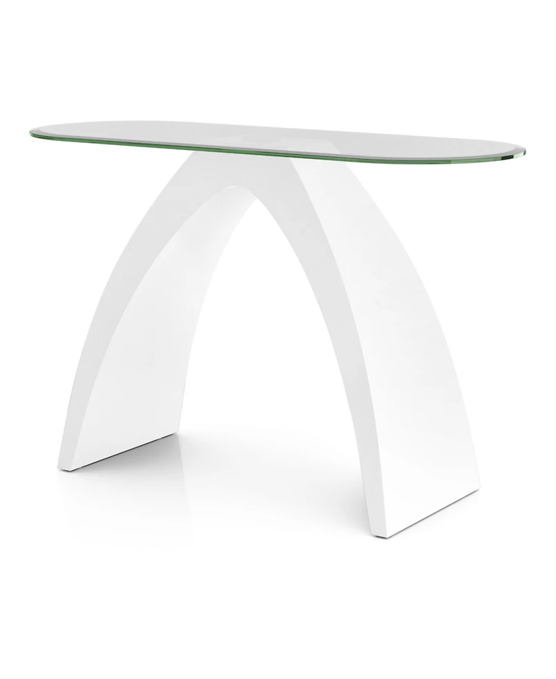 Furniture of America Kilvo Glass Top Sofa Table