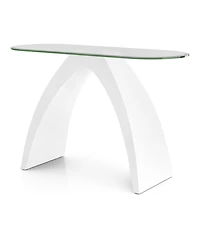 Furniture of America Kilvo Glass Top Sofa Table