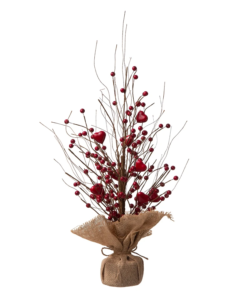 Glitzhome Valentine's Berry Heart Table Tree