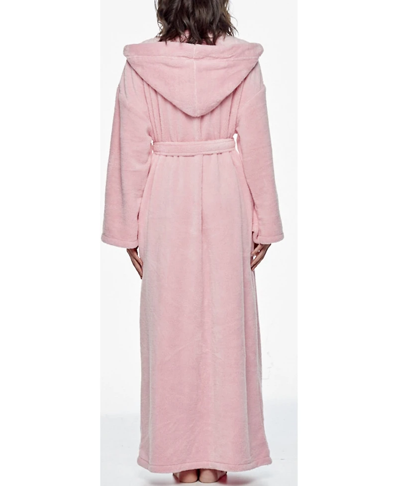 Arus Women's Hooded Full Ankle Length Premium Fleece Bathrobe
