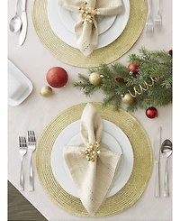 Design Imports Metallic Round Woven Polypropylene Placemat, Set of 6