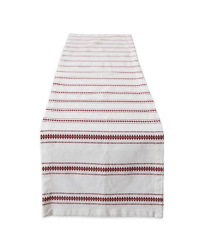 Design Imports Zig Dobby Stripe Table Runner