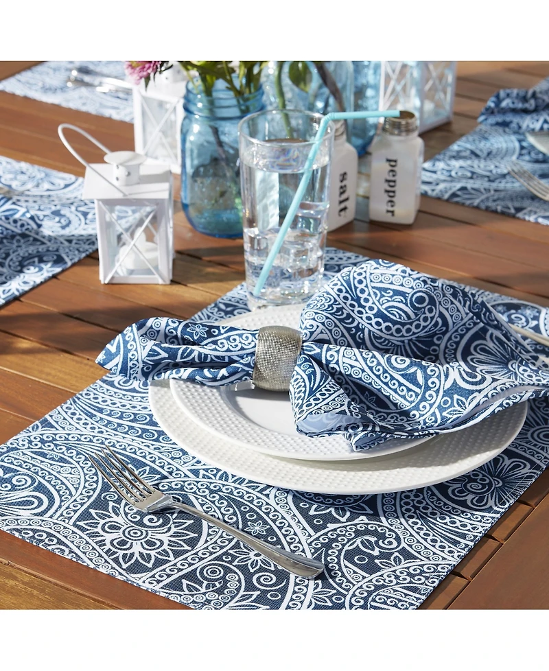 Design Imports Paisley Print Outdoor Napkin, Set of 6