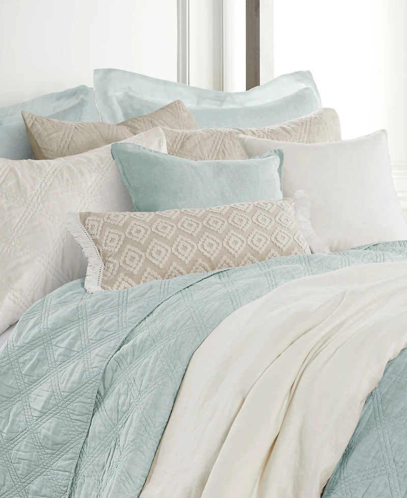 Levtex Washed Linen Relaxed Solid 2-Pack Decorative Pillow Cover, 20" x
