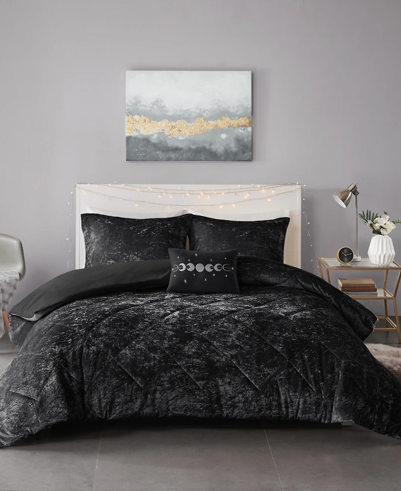 Intelligent Design Felicia Velvet 3-Pc. Duvet Cover Set, Twin/Twin Xl