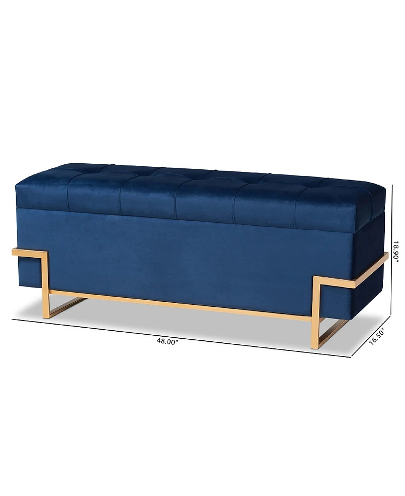 Parker Glam and Luxe Velvet Upholstered Storage Ottoman