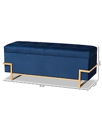 Parker Glam and Luxe Velvet Upholstered Storage Ottoman