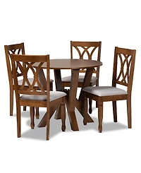 Irene Modern and Contemporary Fabric Upholstered 5 Piece Dining Set