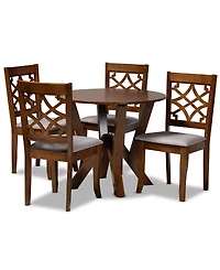 Alisa Modern and Contemporary Fabric Upholstered 5 Piece Dining Set
