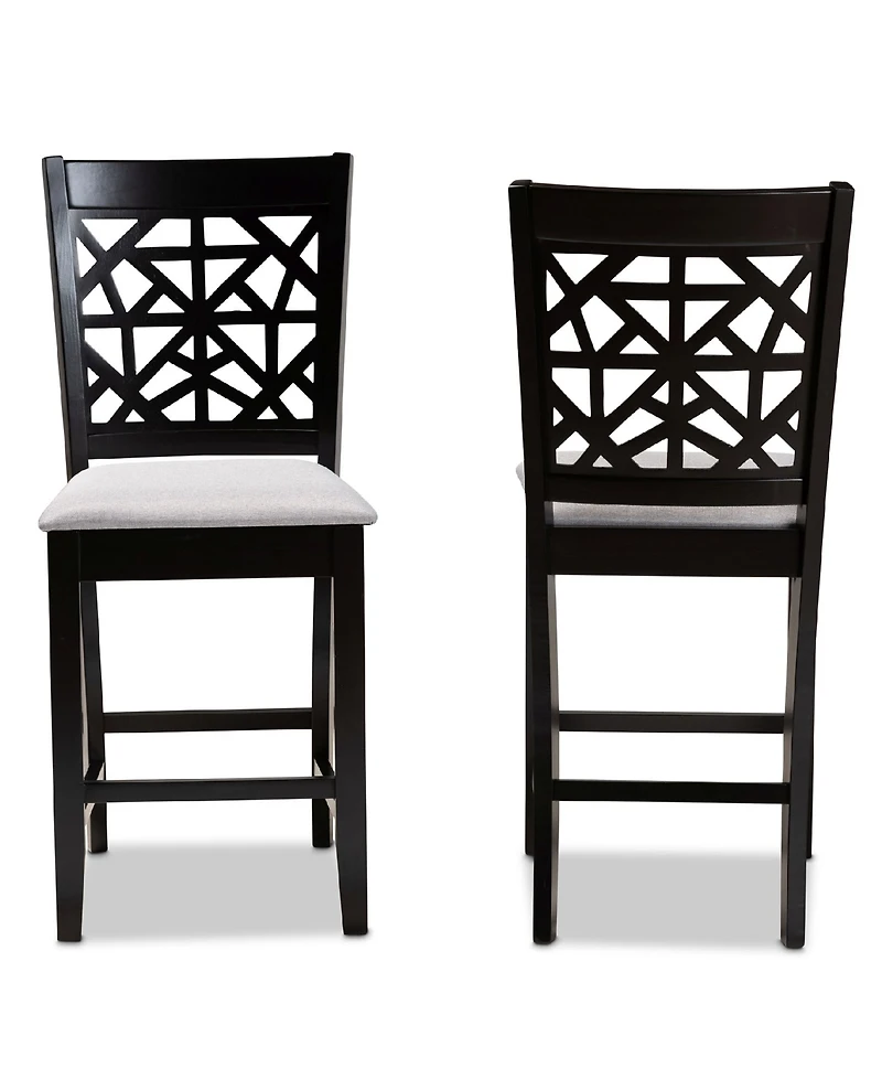 Devon Modern and Contemporary Fabric Upholstered 2 Piece Counter Height Pub Chair Set