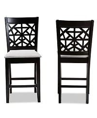 Devon Modern and Contemporary Fabric Upholstered 2 Piece Counter Height Pub Chair Set