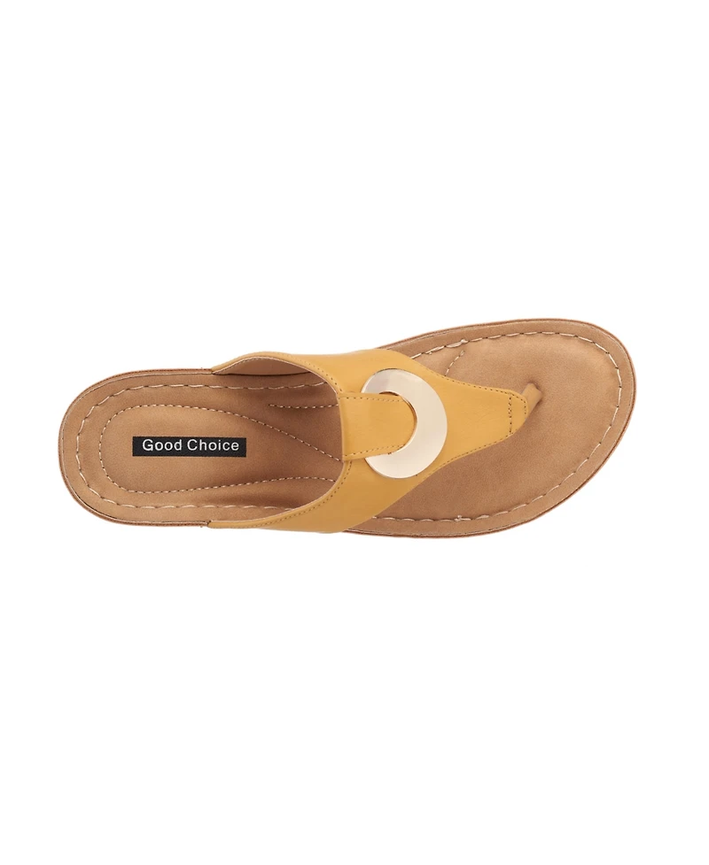 Gc Shoes Women's Genelle Thong Wedge Sandals