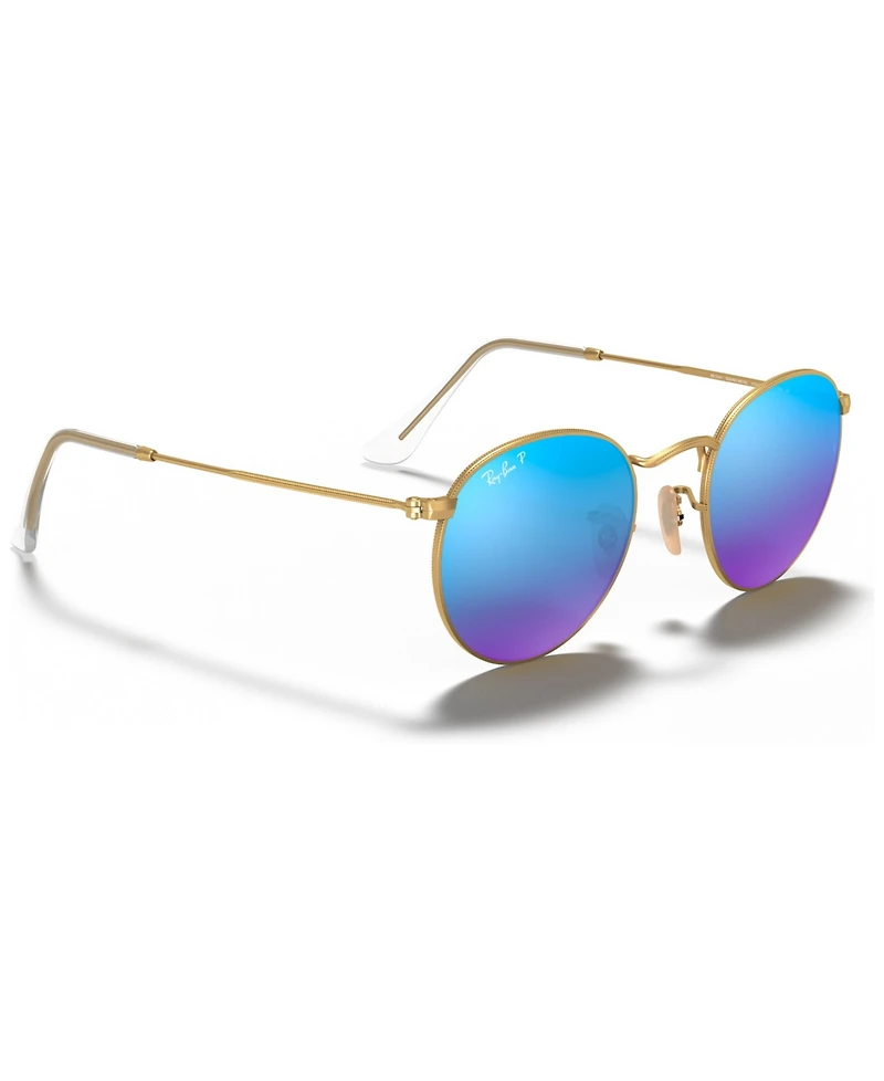 Ray-Ban Polarized Sunglasses, RB3447 Round Flash Lenses