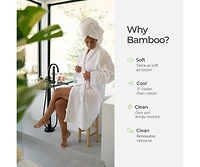 Cariloha Plush Bath Robe | White Unisex, Large/X-Large Viscose Material Soft, Comfortable, & Wicks Moisture