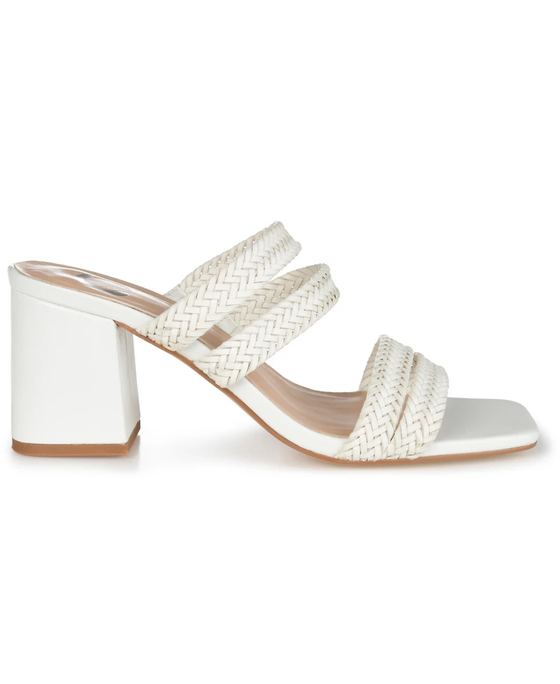 Journee Collection Women's Natia Woven Block Heel Sandals
