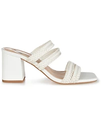 Journee Collection Women's Natia Woven Block Heel Sandals