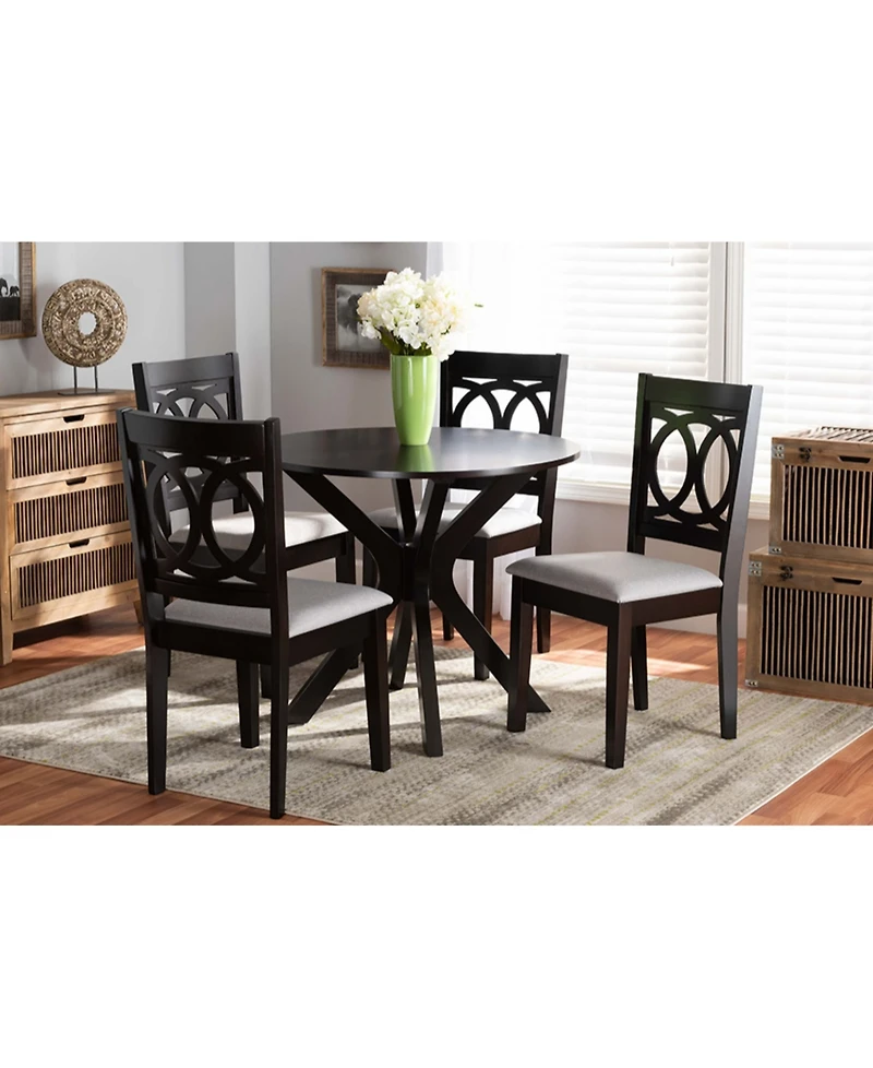 Sanne Modern and Contemporary Fabric Upholstered 5 Piece Dining Set