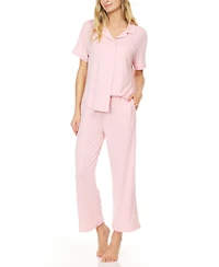 Flora by Nikrooz Women's Annie Notch Top and Capri Pajama Set