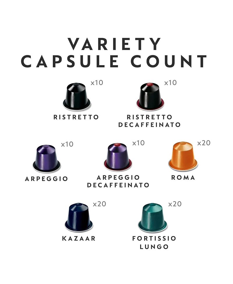 Nespresso Capsules OriginalLine , Best Seller Variety Pack, Dark Roast Espresso Coffee, 100-Count Espresso Pods