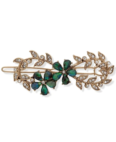 lonna & lilly Gold-Tone Crystal & Stone Flower Sprig Hair Barrette