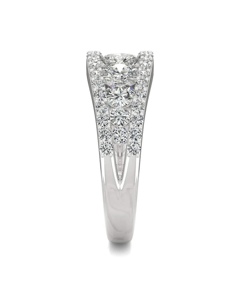 Moissanite Graduated Stone Band 1-1/2 ct. t.w. Diamond Equivalent 14k White Gold