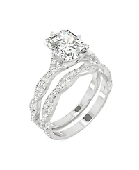 Moissanite Radiant Bridal Set 3-3/8 ct. t.w. Diamond Equivalent 14k White Gold