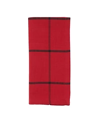 Saro Lifestyle Cotton Table Napkins with Simple Plaid Design, Set of 4, 20" x 20"