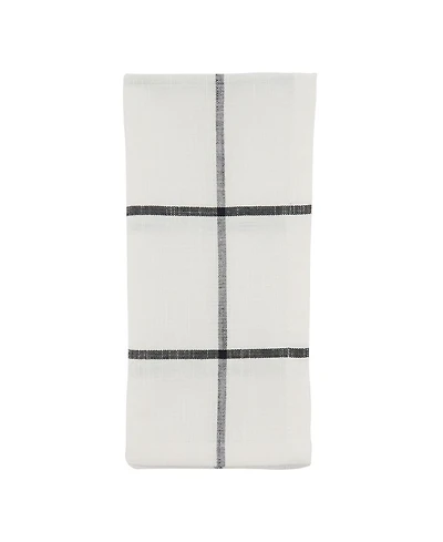 Saro Lifestyle Cotton Table Napkins with Simple Plaid Design, Set of 4, 20" x 20"